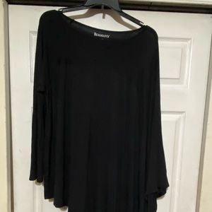 Drape shoulder knit top